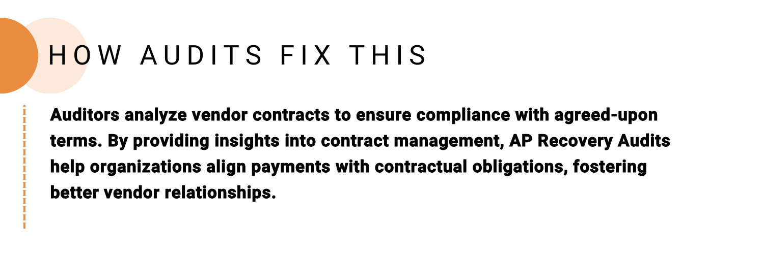 Graphic illustrating lack of visibility into vendor contracts as a common AP process mistake
